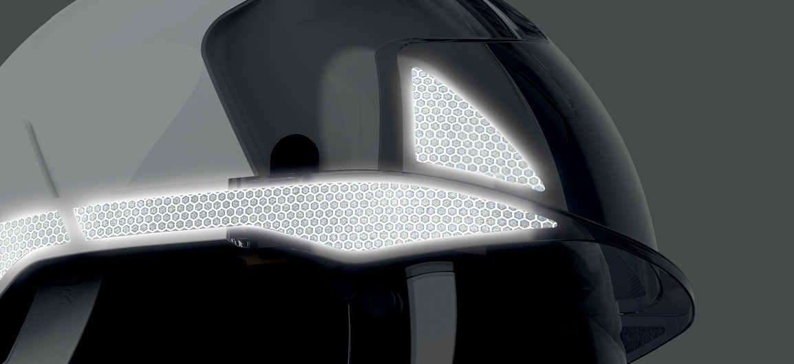 Image showing reflective decals on an EVO® VISTA® safety helmet