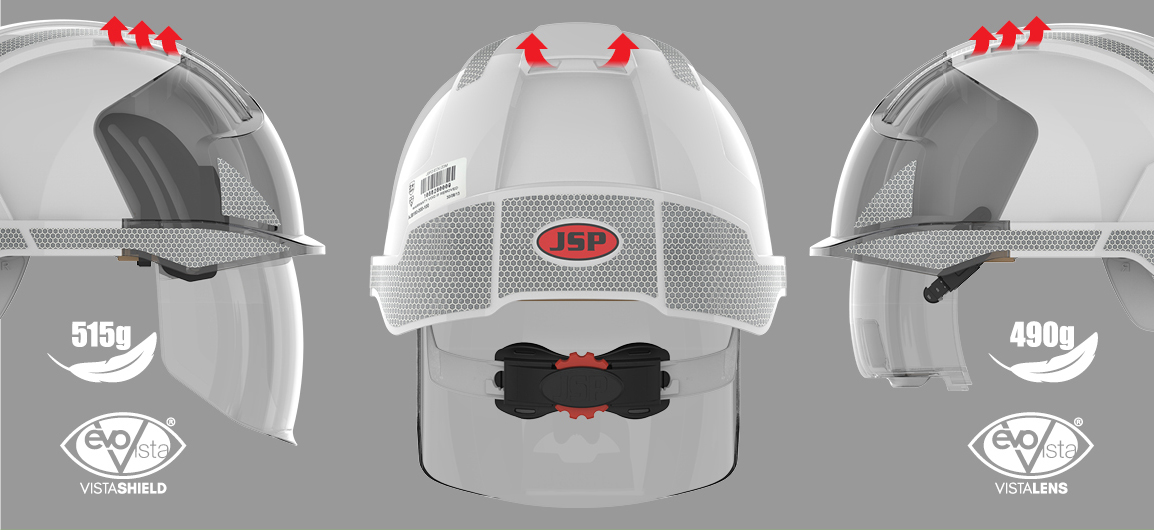 Image demonstrating airflow from vents on JSP EVO® VISTA® safety helmets