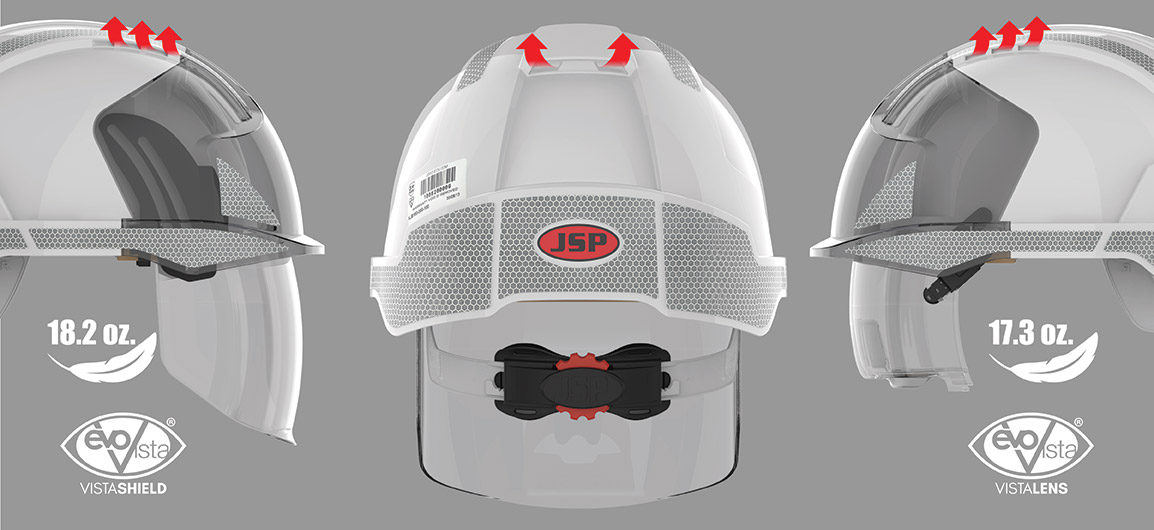 Image demonstrating airflow from vents on JSP EVO® VISTA® safety helmets