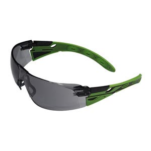 Eiger™ Premium Safety Specs - Smoke K&N Anti-scratch/Anti-mist Lenses - Green/Black Frames