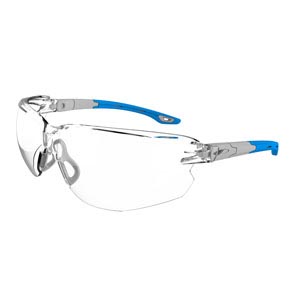 Seez™ Premium Safety Specs - Clear K&N Anti-scratch/Anti-mist Lenses - Grey/Blue Frames