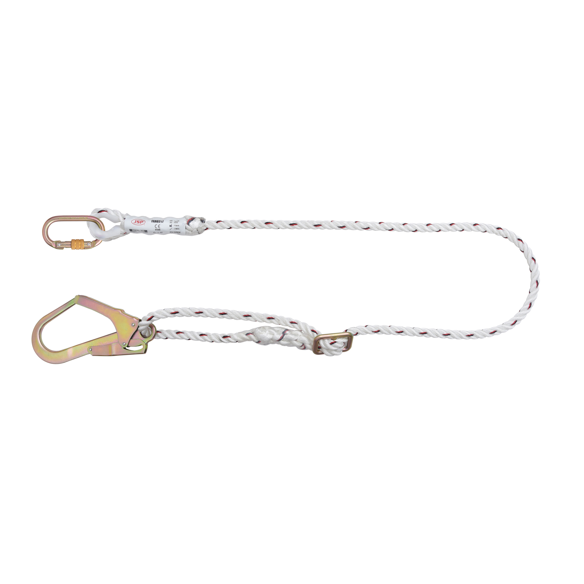 2m Adjustable Restraint Lanyard with Scaffold Hook